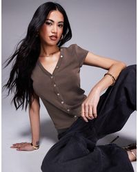 ASOS - Cupro Button Through Short Sleeve Cardigan - Lyst