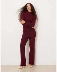 SNDY'S - Ribbed Knitted Wide Leg Trousers Co-ord - Lyst