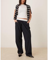 ASOS - Tailored Wide Leg Pants With Asymmetric Raw Edge Waistband - Lyst