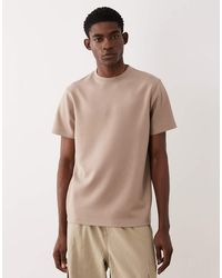 ASOS - Camiseta Beis De Corte Estándar De Punto Interlock Luxe De -Neutro - Lyst