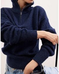NA-KD - Wool Blend Zipper Sweater - Lyst