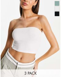ASOS - – ultimate – trägerloses, kurz geschnittenes oberteil im 3er-pack - Lyst
