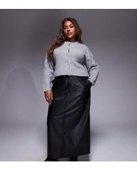 ASOS - Curve Faux Leather Seam Detail Maxi Skirt - Lyst