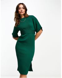 Closet - Ribbed Pencil Dress With Tie Belt - Lyst