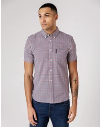 French Connection - Cotton Short Sleeve Gingham Chest Pocket Shirt - Lyst