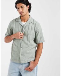 Only & Sons - Camicia Testurizzata Vestibilità Classica Salvia Chiaro Con Colletto Resort - Lyst