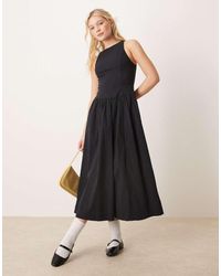 Abercrombie & Fitch - Hoogsluitende Midi-Jurk Met Verlaagde Taille - Lyst