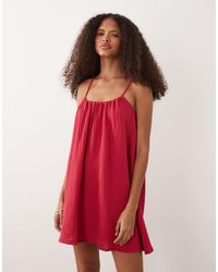 Jdy - Robe courte sans manches en gaze - Lyst