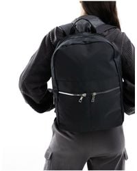 ASOS - Nylon Double Zip Backpack Bag - Lyst