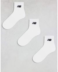 New Balance - Logo Ankle Sock 3 Pack - Lyst