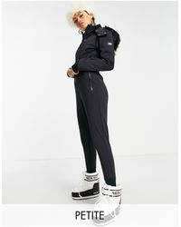 ASOS 4505 Ski Fitted Belted Ski Suit With Faux Fur Hood in Black | Lyst