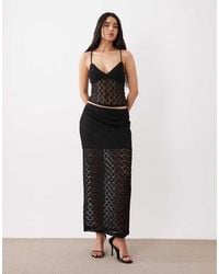 ASOS - Lace Column Maxi Skirt - Lyst
