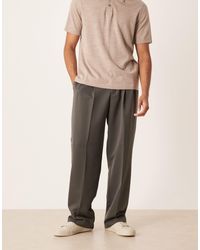 ASOS - Smart Wide Leg Trousers With Double Pleat And Back Pocket Details - Lyst