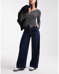 ONLY - Jean ultra ample à taille mi-haute - foncé - Lyst