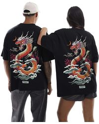 PRNT - Embroidered Dragon Print Oversized T-Shirt - Lyst