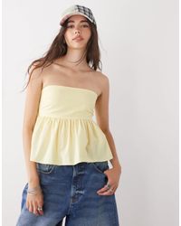 Collusion - Woven Bandeau Top With Shirred Back - Lyst