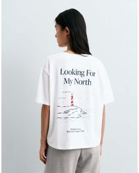 Oysho - Boxy Print Cotton Blend T-Shirt - Lyst