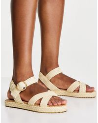 Dames Schuh Verity Geweven Sandalen Met Plateauzool in het Zwart Dames  Schoenen voor voor Platte schoenen voor Platte sandalen allware.com.br