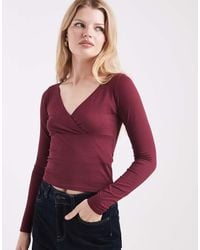 Hollister - Long Sleeve Seamless Wrap Top - Lyst