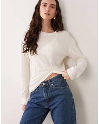 ASOS - Ruched Hem Long Sleeve T-shirt - Lyst