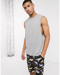 ASOS Lounge Pyjama Short And Singlet Set With Dinosaur Print - Black
