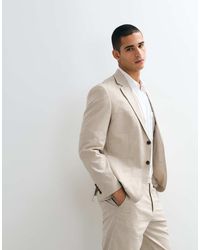 SELECTED - Chaqueta De Traje Beis De Corte Estándar De Mezcla De Lino (Parte De Un Conjunto)-Neutro - Lyst