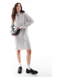 Threadbare - Roll Neck Ribbed Jumper Dress - Lyst