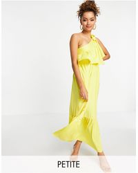 Y.A.S Petite One Shoulder Midi Dress - Yellow