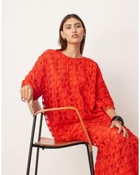 ARRANGE - Floral Cutwork Oversized T-shirt - Lyst