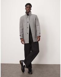 SELECTED - Reuben Overcoat With Funnel Neck - Lyst