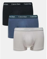 Calvin Klein - Cotton Stretch 3 Pack Low Rise Trunks - Lyst