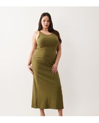ASOS - Asos Design Curve Ribbed Tank Midi Dress - Lyst