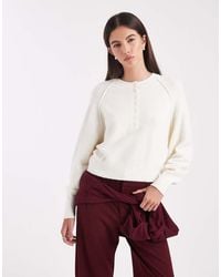 ASOS - Knitted Long Sleeve Henley Jumper - Lyst