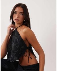 ASOS - Nienna Embroidered Halter Beach Top - Lyst