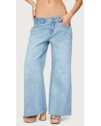 Edikted - Petite Low Rise Wide Leg Jeans - Lyst