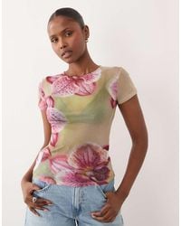 ASOS - Sheer Mesh Baby Tee - Lyst