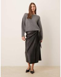 Never Fully Dressed - Jaspre Pu Midi Skirt - Lyst