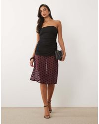 Oh Polly - Modal Bandeau Long Line Split Hem Top - Lyst