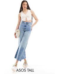 ASOS - Asos design tall - jeans a fondo ampio taglio corto medio - Lyst