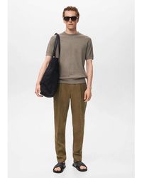 Mango - Linen Slim Fit Trouser - Lyst