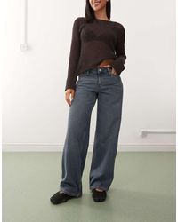 Weekday - Vaqueros Holgados De Talle Bajo Con Lavado Empolvado Ample De - Lyst