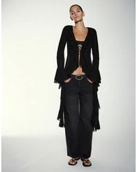 Pull&Bear - Long Ruffle Kimono - Lyst