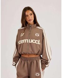 CERNUCCI - Football Cropped Zip Through Track Jacket - Lyst
