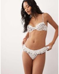 For Love & Lemons - Cherry Mae Frill Detail Bikini Bottom Co-Ord - Lyst