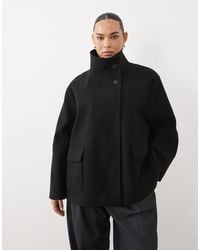 ASOS - Asos Design Curve Funnel Neck Formal Harrington Jacket - Lyst