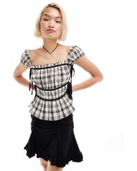 Collusion - Milkmaid Top With Open Bow Side - Lyst
