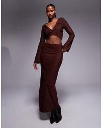 ASOS - Co-Ord Brushed Rib Column Maxi Skirt - Lyst