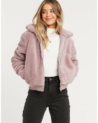 Threadbare Soft Borg Coat - Purple