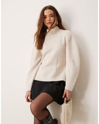ASOS - Funnel Neck Jumper With Structured Sleeve - Lyst