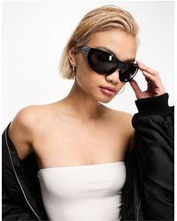 ASOS - – oversize-sonnenbrille im 90er-stil mit wrap-around-fassung - Lyst